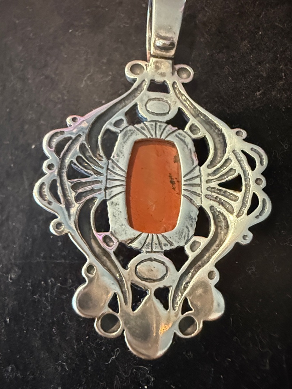 Carolyn Pollack Red Jasper and sterling silver pendant - Picture 3 of 6